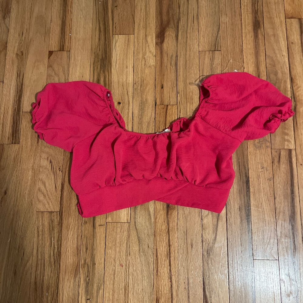 Alter’d State Audrey Puff Sleeve Top - Fuchsia